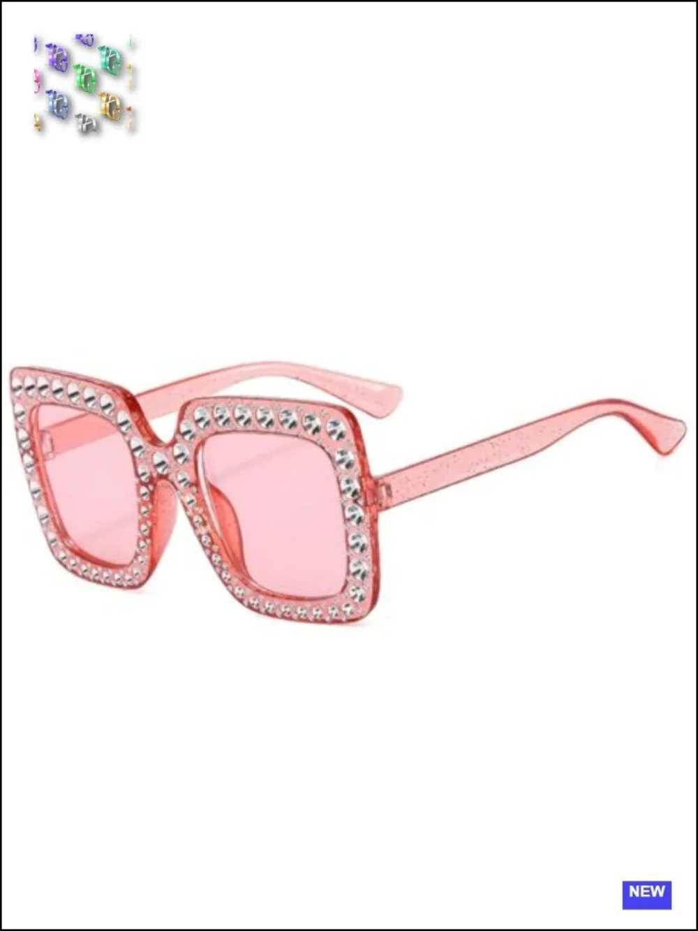 Oversized Crystal Sunglasses Women Square Thick Frame Bling Rhinestone